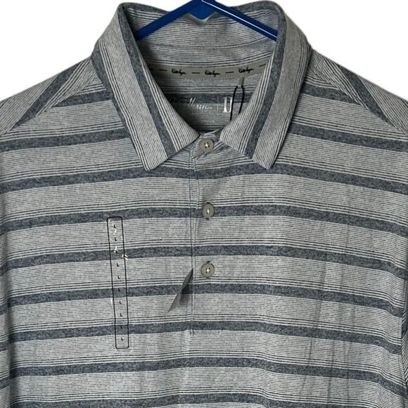 Walter Hagen 11 Denim Blue and White Striped UPF 50 Men's Polo Shirt Large - Picture 5 of 10